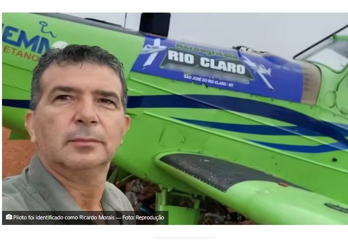 Empresário morre após avião agrícola cair em fazenda de MT