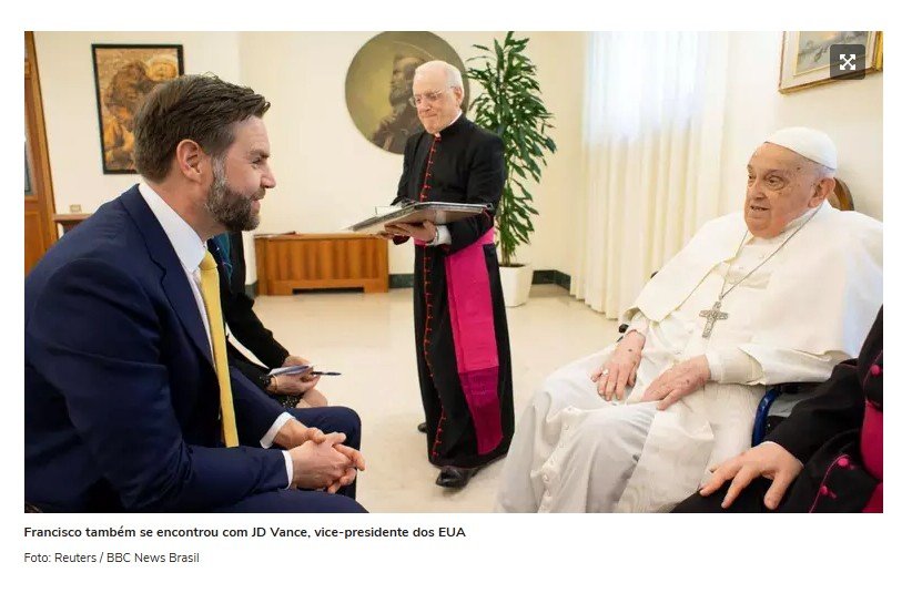 Como foi o último dia do papa Francisco: reunião com vice de Trump e aparição pública