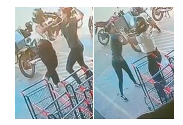 Vídeo mostra mulher sendo esfaqueada em frente a mercado em cidade de MT.