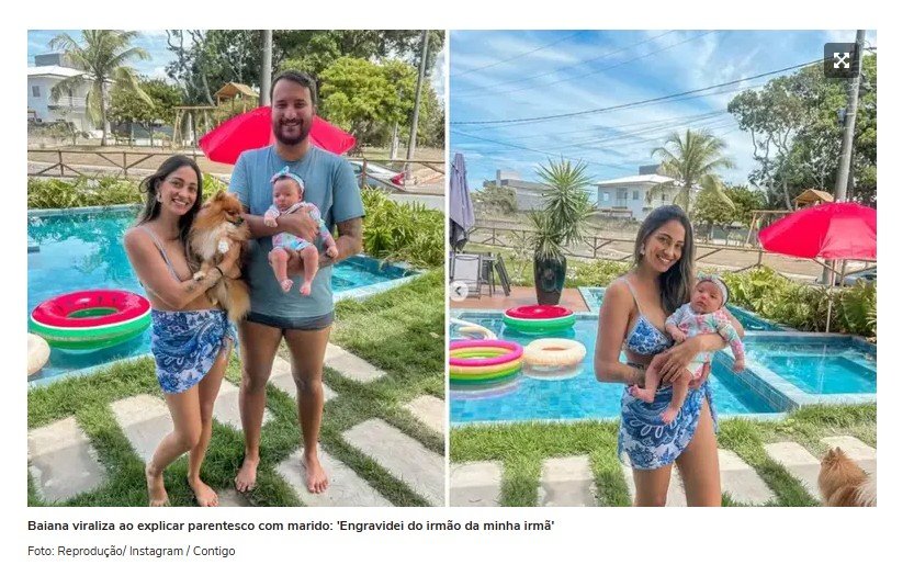 Baiana viraliza ao explicar parentesco com marido: 'Engravidei do irmão da minha irmã'