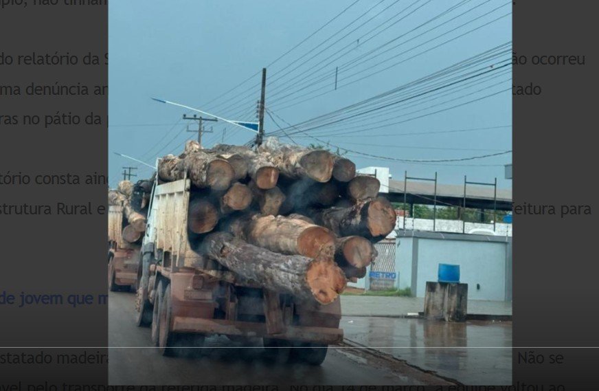 Vídeo - Veículos de prefeitura de Guarantã do Norte são flagrados com madeira ilegal