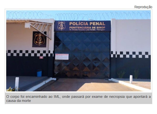 Detento passa mal e morre em penitenciária
