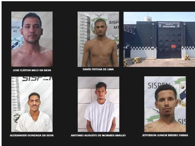 Cinco presos fogem do presídio de Água Boa durante a madrugada; usaram corda de lençóis para escalar muro