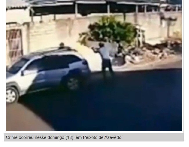 Câmera registra assassinato de jovem a tiros em Peixoto de Azevedo/MT. (Vídeo)