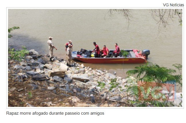 Rapaz morre afogado durante passeio com amigos