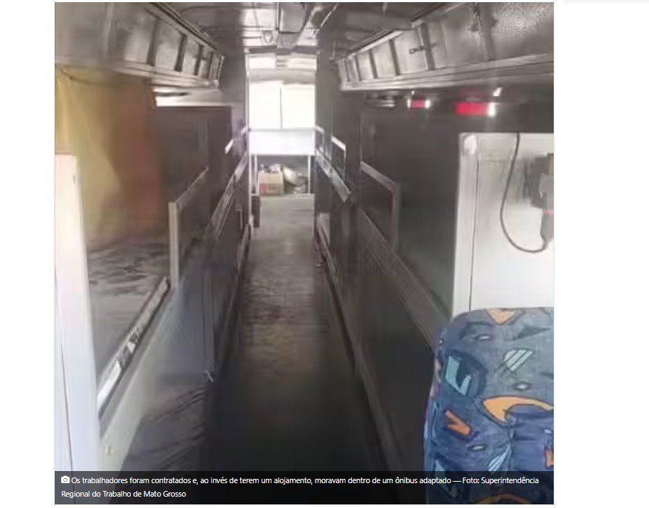 Trabalhadores que viviam em ônibus são resgatados em condições análogas à escravidão em MT