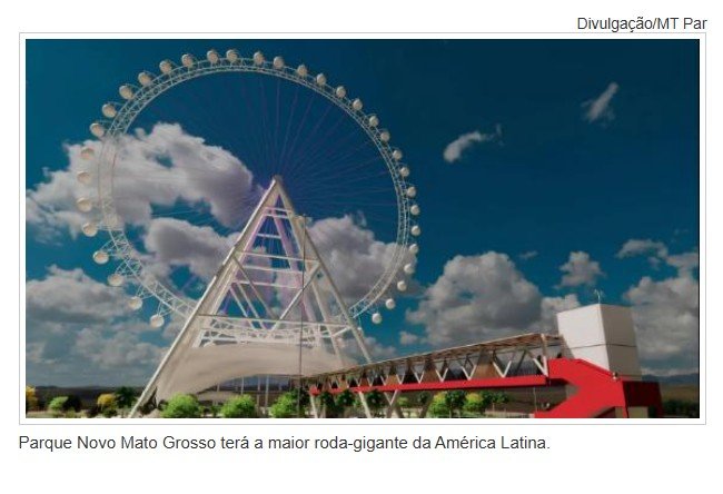 Parque Novo Mato Grosso terá a maior roda-gigante da América Latina