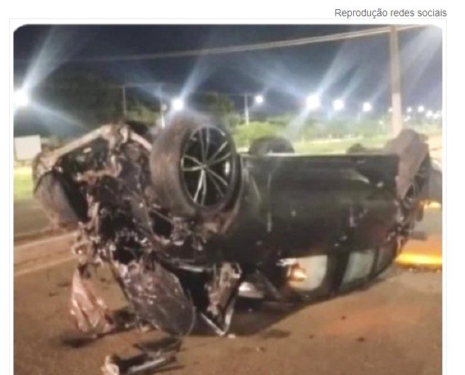 Motorista capota BMW ao passar em alta velocidade por quebra-molas