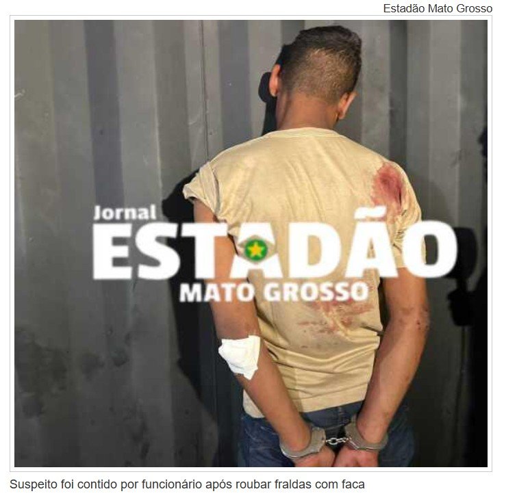 Mendigo invade farmácia com faca para roubar fraudas e morde funcionário
