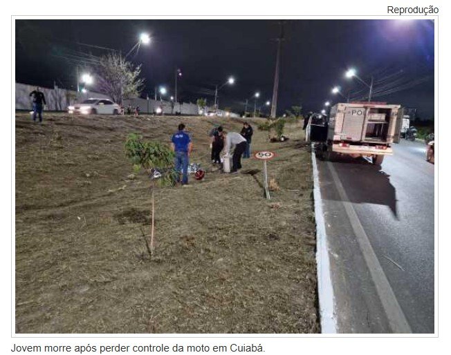 Jovem morre após perder controle da moto