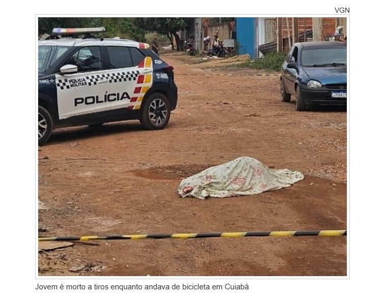Jovem é morto a tiros enquanto andava de bicicleta
