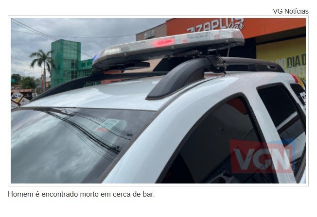 Homem é encontrado morto em cerca de bar