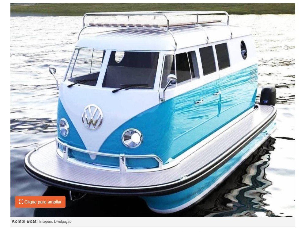 Kombi Corujinha ganha versão flutuante e vira barco no Brasil