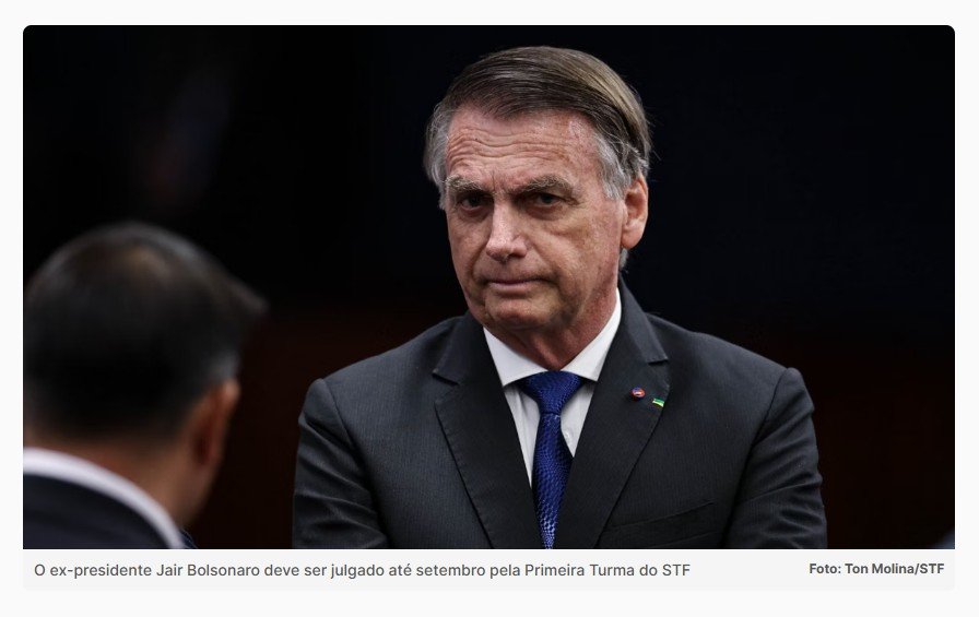 Julgamento de Bolsonaro deve acontecer entre o fim de agosto e o início de setembro no STF