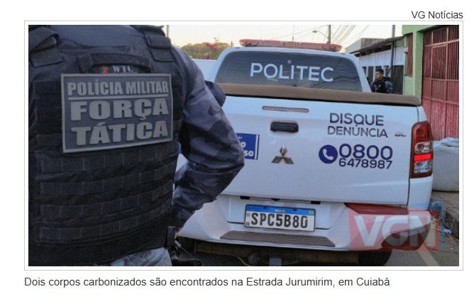 Dois corpos carbonizados são encontrados em estrada da capital.