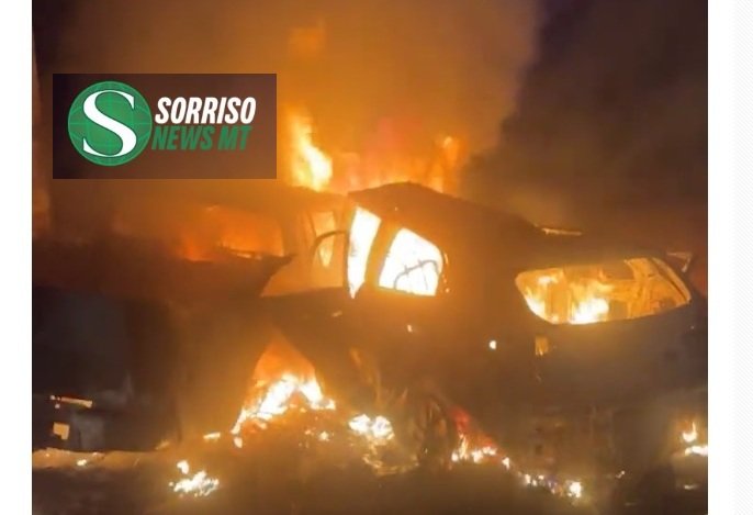 Duas pessoas morrem carbonizadas em grave colisão frontal na MT-322, em Peixoto de Azevedo; VÍDEO