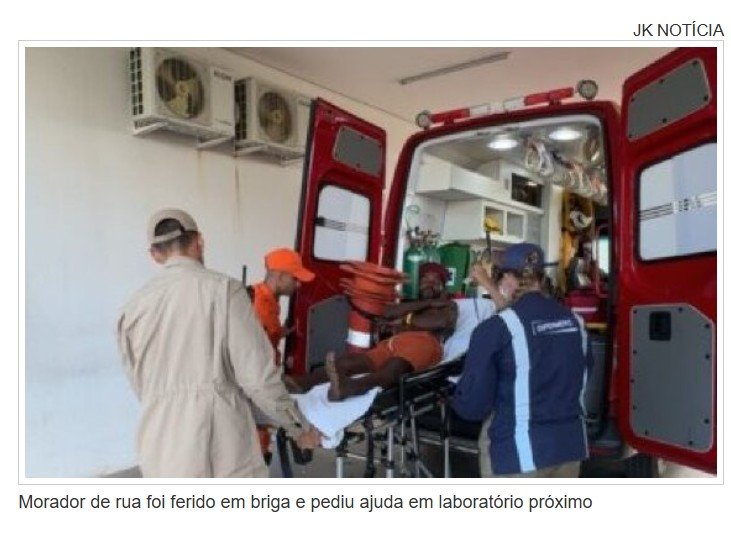 Morador de rua é esfaqueado no tórax durante briga em praça de cidade de MT.