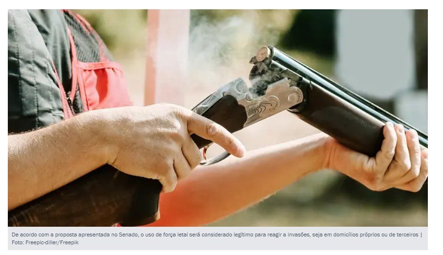 Senado aprova projeto que libera uso de armas contra invasores
