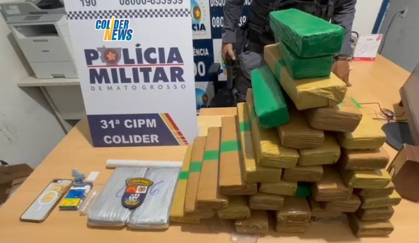 PM de Colíder apreende mais de 35kg de entorpecentes, e dois adultos e uma adolescente encaminhados. (Vídeo)