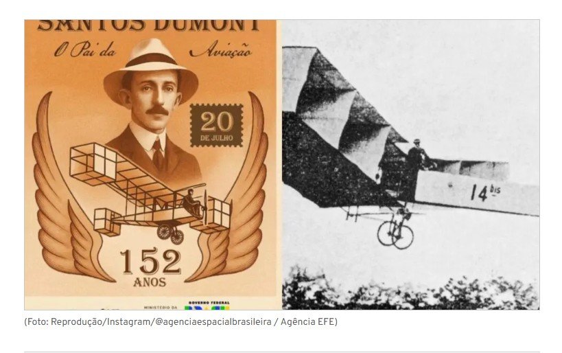 Agência Espacial Brasileira homenageia Santos Dumont com 14-Bis ao contrário