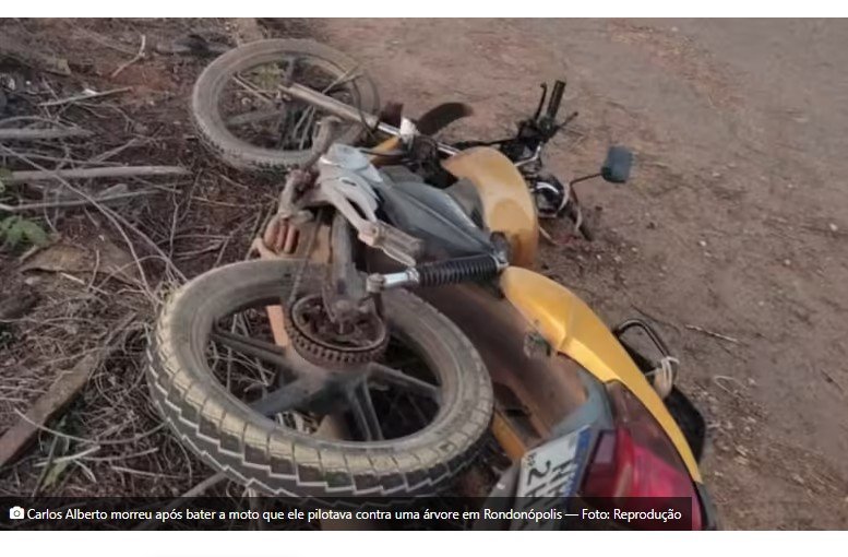 Motociclista morre após se envolver em acidente e bater contra árvore em MT