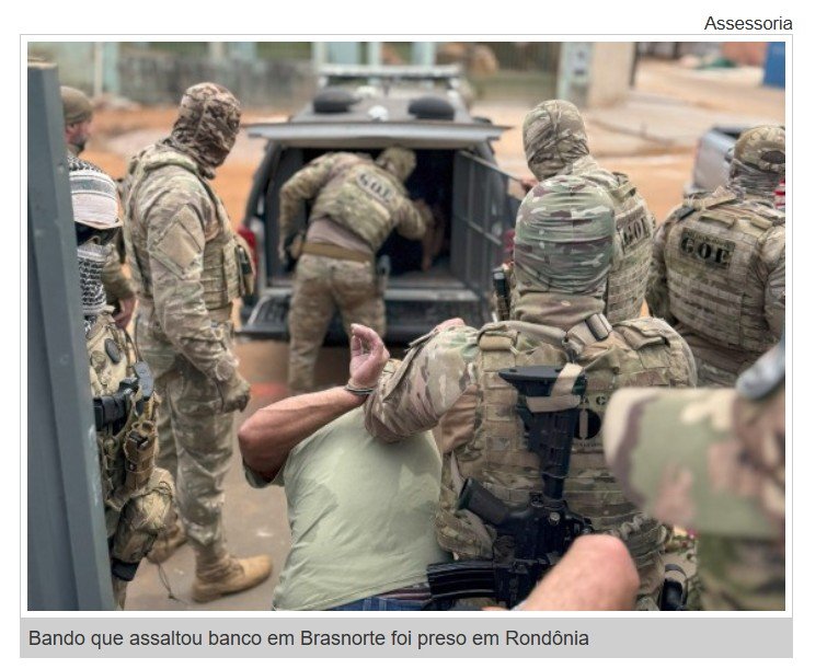 Vídeos mostram bandidos que assaltaram Sicredi em MT sendo presos em Rondônia