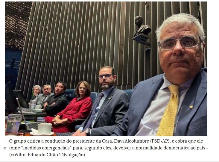 Oposição ocupa plenário do Senado em protesto contra prisão de Bolsonaro