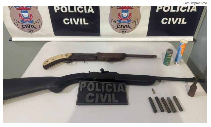 Polícia prende condenado por homicídio com armas e munições em MT