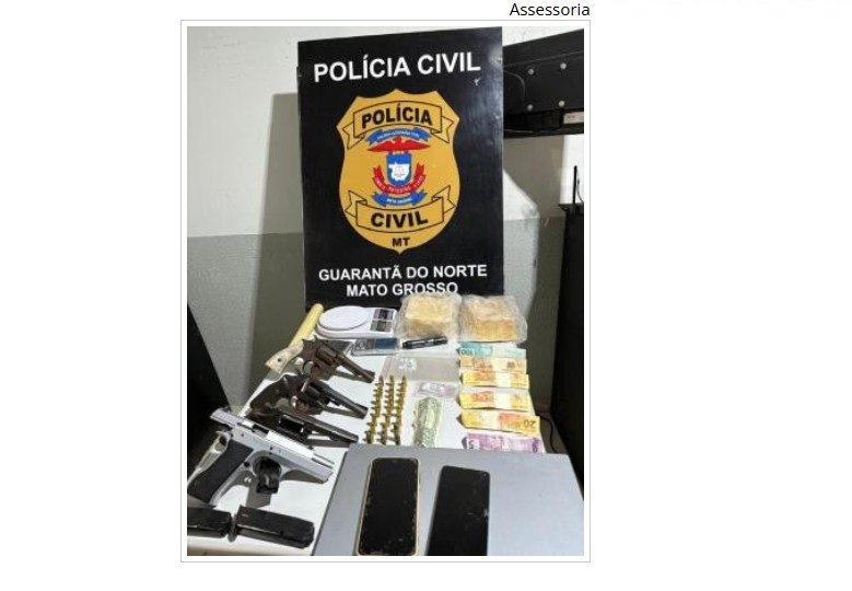 Dupla é pega com armas e drogas em cidade de MT