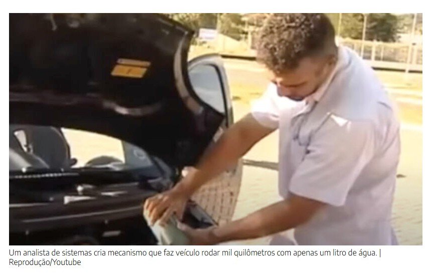 Brasileiro cria carro movido a água que anda 1 mil km por litro e peita gigantes