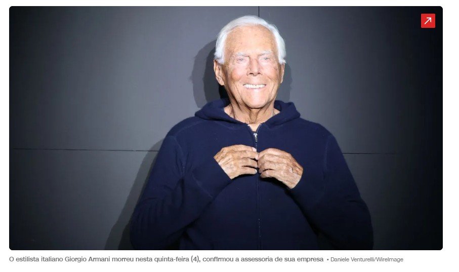 Armani: Estilista tinha fortuna bilionária e era único acionista da marca