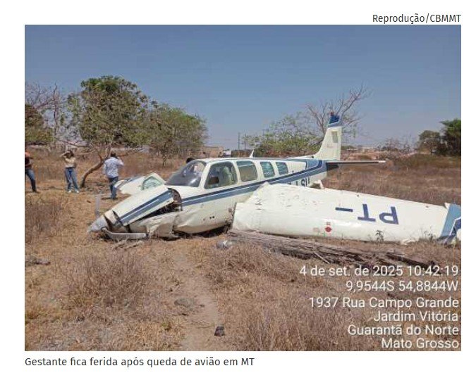 GUARANTÃ DO NORTE: Gestante fica ferida após queda de avião.