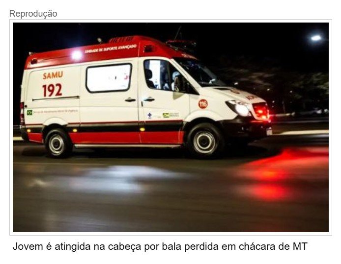 SINOP: Jovem é atingida na cabeça por bala perdida em chácara.