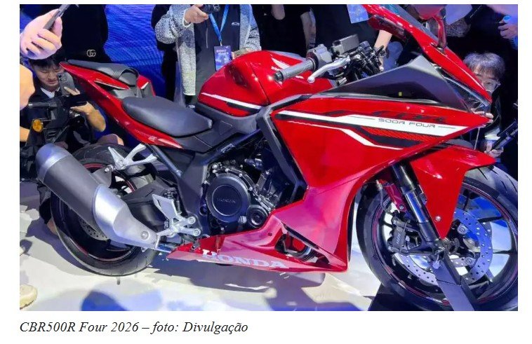 Honda CBR500R Four 2026: Honda surpreende com nova média esportiva de quatro cilindros