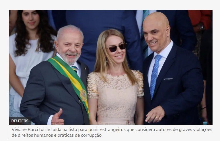 EUA sancionam mulher de Alexandre de Moraes com a Lei Magnitsky