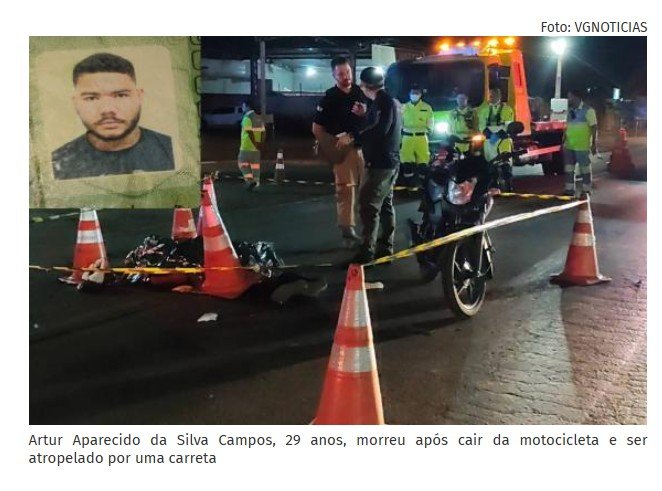 Motociclista morre atropelado por carreta na rodovia dos Imigrantes em VG