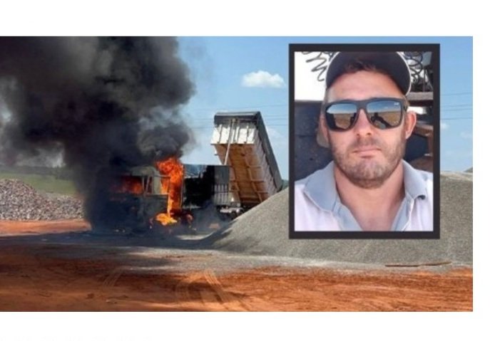 Motorista morre eletrocutado e carbonizado durante descarregamento de brita em MT