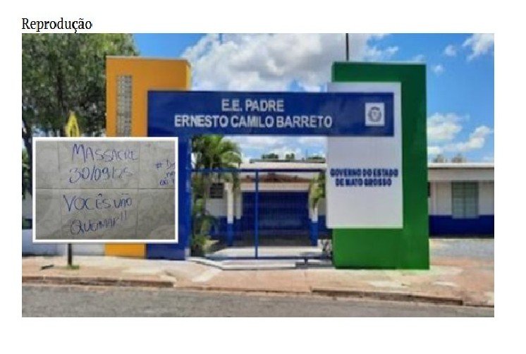 Polícia investiga ameaça de massacre em escola estadual de Cuiabá; caso foi registrado após pichações no banheiro