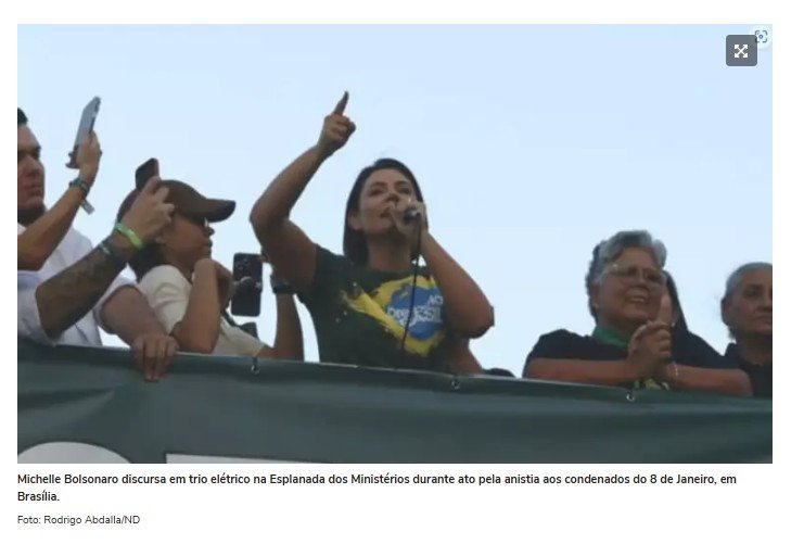 Em ato pela anistia, Michelle Bolsonaro volta ao centro da cena política