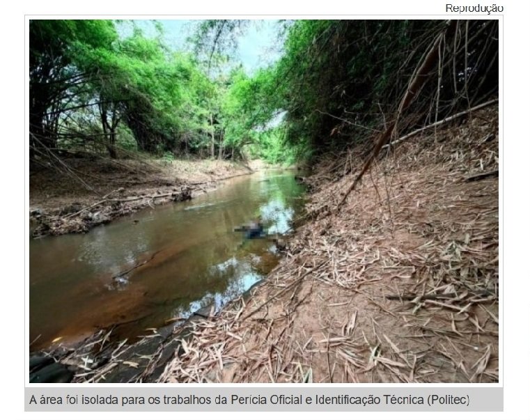 Corpo de homem é encontrado em córrego de cidade de MT.