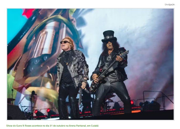 Bilheteria de show do Guns renderá mais de R$ 700 mil em impostos, projeta Abilio