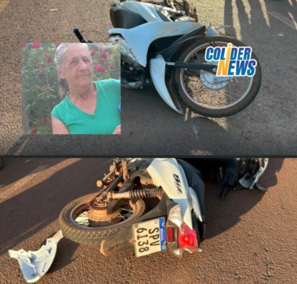 Idosa de 78 anos morre após ser atropelada por jovem sem CNH em Colíder, o mesmo acabou sendo preso pela PM.