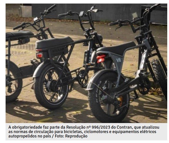 Placa, capacete e CNH serão obrigatórios para ciclomotores a partir de 2026