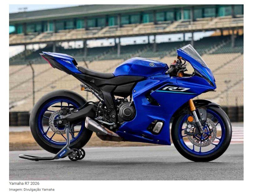 Nova Yamaha R7 2026 chega com 'cara' de R1 e estreia IMU de 6 eixos