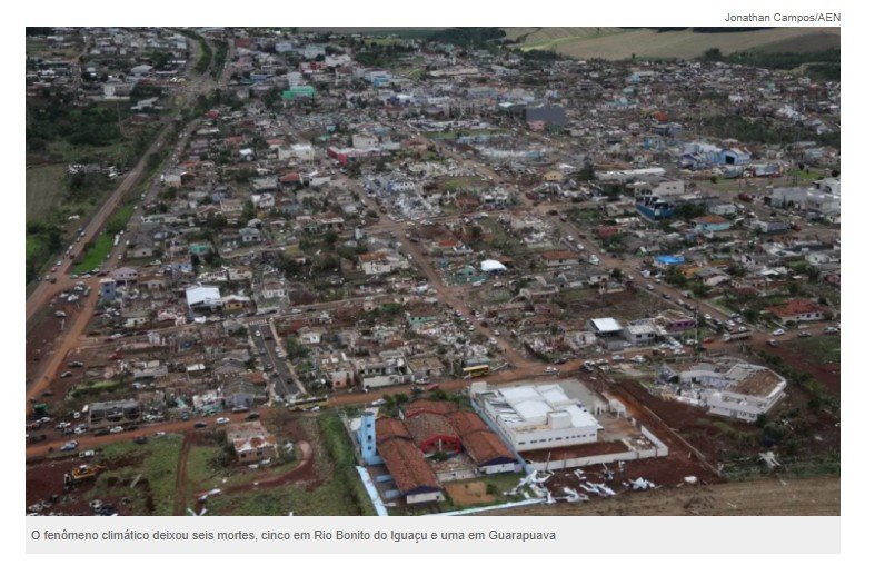 Após tornado, quase 2 mil residências seguem sem luz em cidade do Paraná