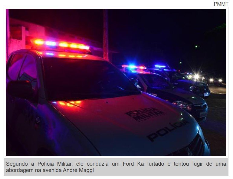 Bandido leva tiro no pé ao fugir da PM em Sinop