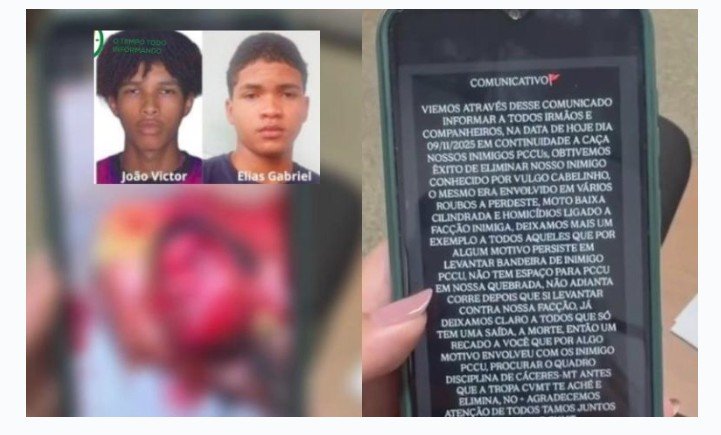 Menores são decapitados por facção rival em Cuiabá e mãe reconhece corpos em vídeo