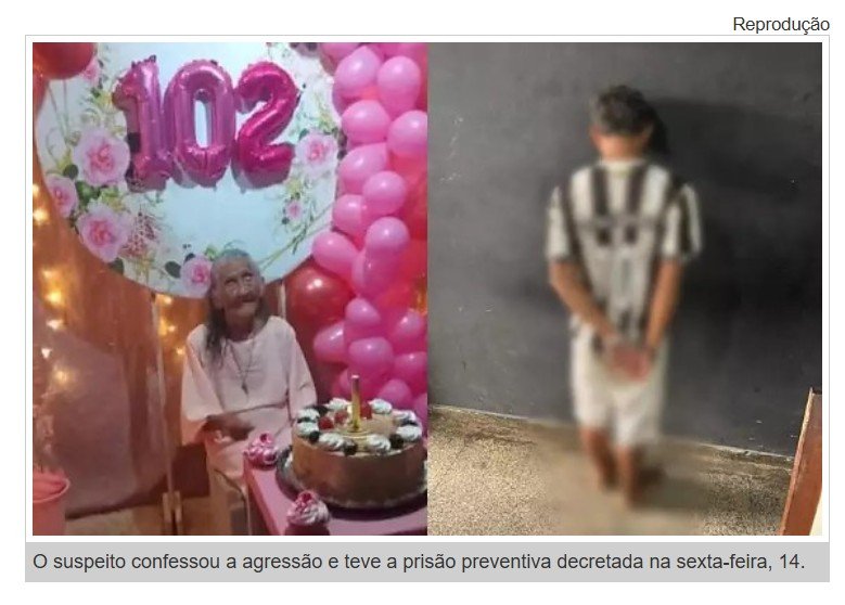 Bandido corta língua de idosa de 102 anos para ela ‘não gritar’ durante roubo