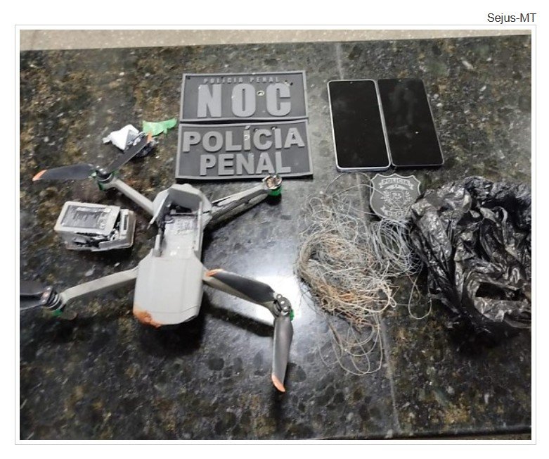 Polícia Penal intercepta drone com celulares na penitenciária de Sinop