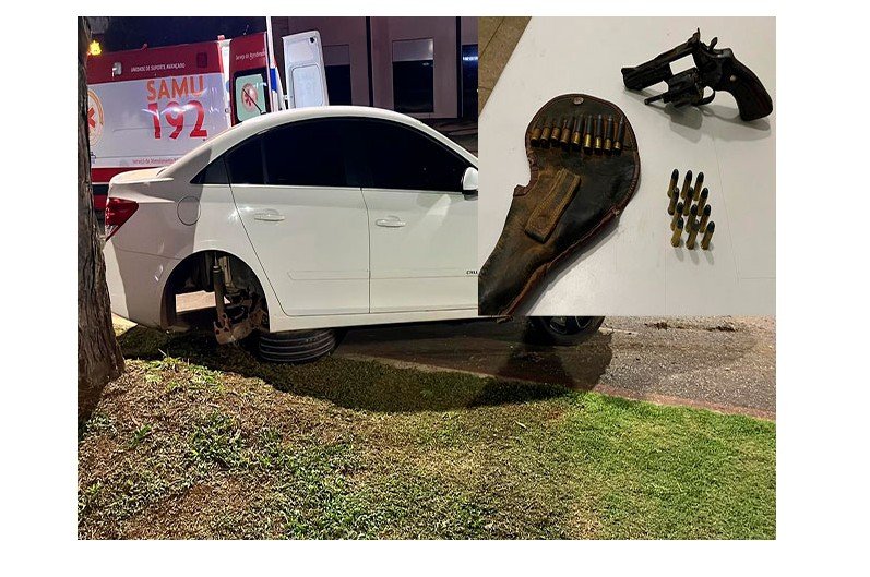 PM encontra arma escondida em carro após homem relatar falsa tentativa de assalto em cidade de MT.